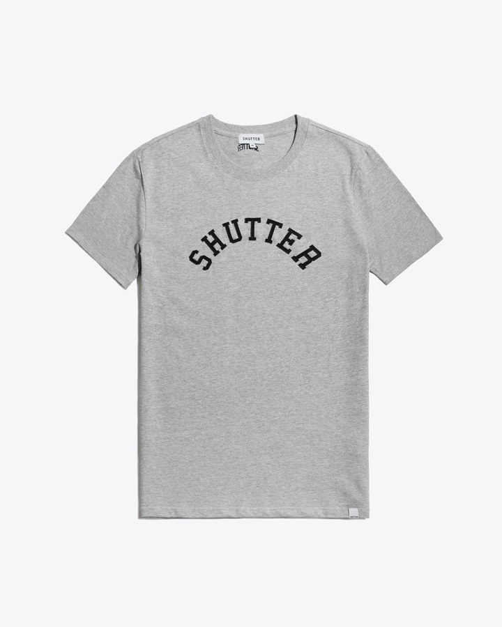 [셔터] APPLIQUE 1/2 티셔츠 (GRAY)