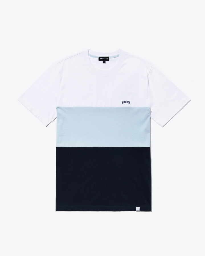 [셔터] 3 BLOCK 1/2 티셔츠 (LIGHT BLUE)